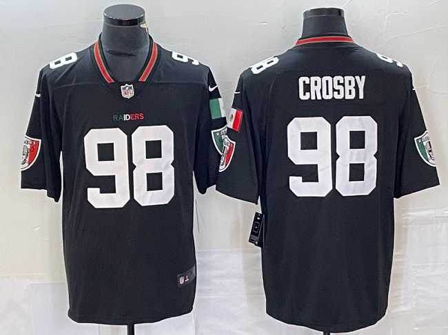 Men%27s Las Vegas Raiders #98 Maxx Crosby Black Mexico Vapor Limited Football Stitched Jersey->las vegas raiders->NFL Jersey
